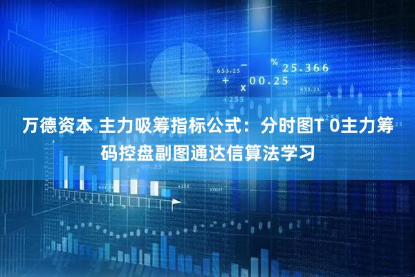 万德资本 主力吸筹指标公式：分时图T 0主力筹码控盘副图通达信算法学习