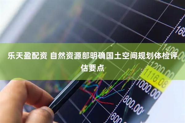 乐天盈配资 自然资源部明确国土空间规划体检评估要点
