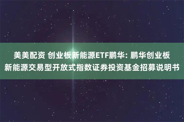 美美配资 创业板新能源ETF鹏华: 鹏华创业板新能源交易型开放式指数证券投资基金招募说明书