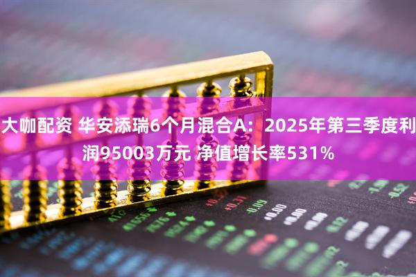 大咖配资 华安添瑞6个月混合A：2025年第三季度利润95003万元 净值增长率531%